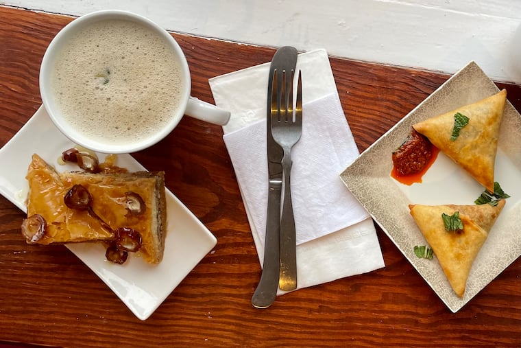 Warm up with the homeland shai, baklava and sambusa at Buna Cafe.