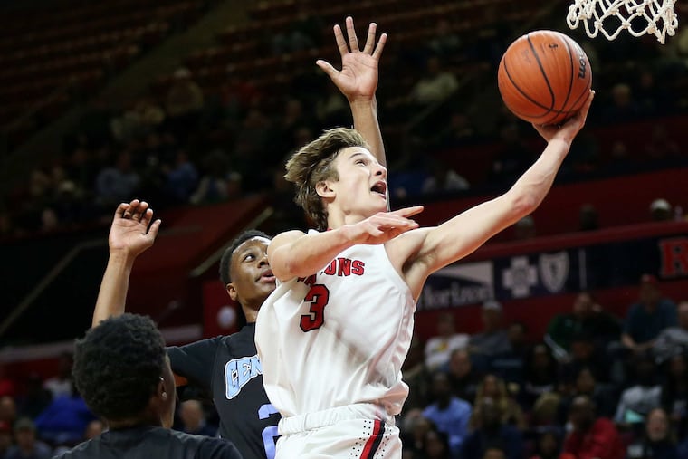 Haddonfield's Mike DePersia (3) scored 20-plus points in back-to-back victories in state finals vs. teams from Newark at Rutgers.