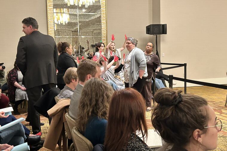A group of student protesters disrupted the University of Pennsylvania board of trustees meeting Friday.
