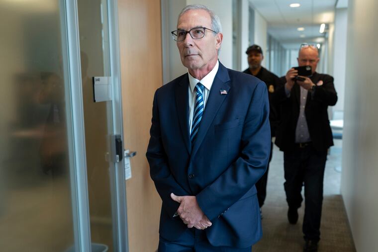 U.S. Attorney David Weiss, arrives for an interview before members of the House Judiciary Committee on Tuesday in Washington.