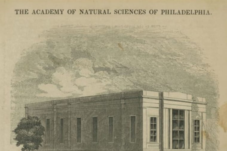 The Academy of Natural Sciences Broad and Samson building: The Academy of Natural Sciences' former building located at Broad and Samson where it was located from 1840-1876.