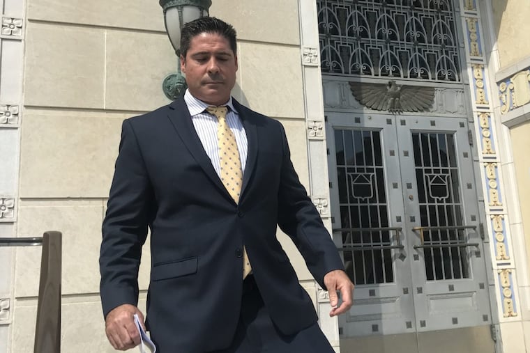 The alleged leader of a $25 million prescription-drug fraud, Matthew Tedesco, 42, of Linwood, N.J., leaves the federal courthouse in Camden after pleading guilty Aug. 17, 2017.