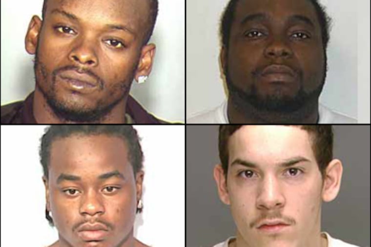 Clockwise, from top left: Elton Marvin Cromwell, John Calvin “G” Guerra, Edinelson 'Eddie' Mendez Jr. and Duane Roger “D Boy” Thomas, were all charged with running a prostitution ring.