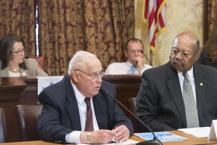 State Rep. Bob Godshall (R.,Montco), shown at left during a 2016 committee hearing in Harrisburg, announced Thursday he is retiring after more than three decades in office.