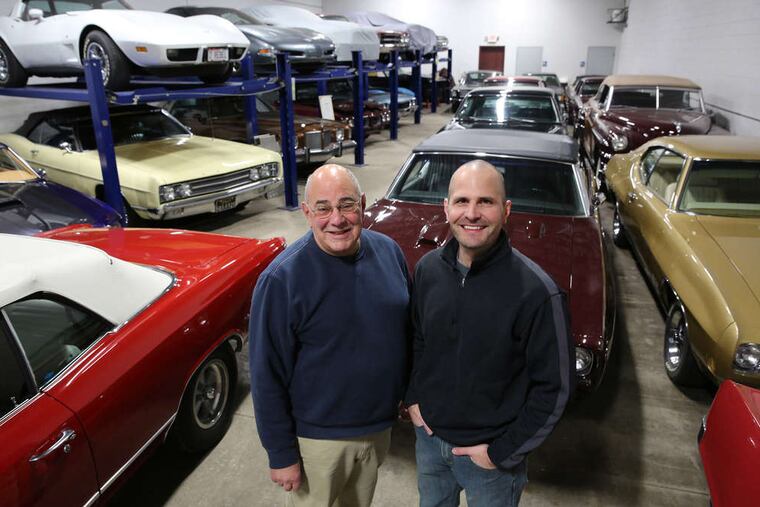 Don Valenti and his son Steve show off their cars in Franklin, Wis. They started with a 1961 Corvette.