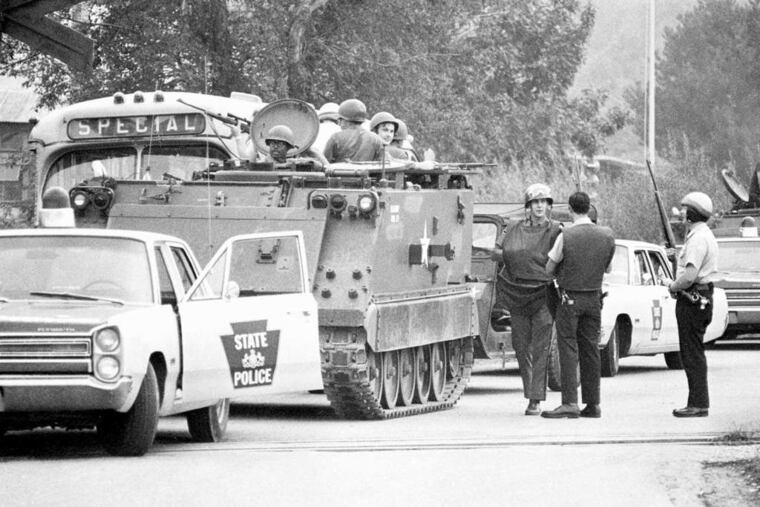 The Pennsylvania National Guard and State Police maintained a tight vigil around York, Pa., the night after Lillie Belle Allen was murdered by a white mob. In 2001, charges were filed in the case. AP, File