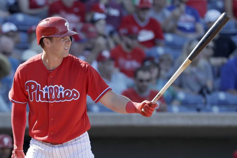 The Phillies may call up Rhys Hoskins before Thursday’s game with the Mets.