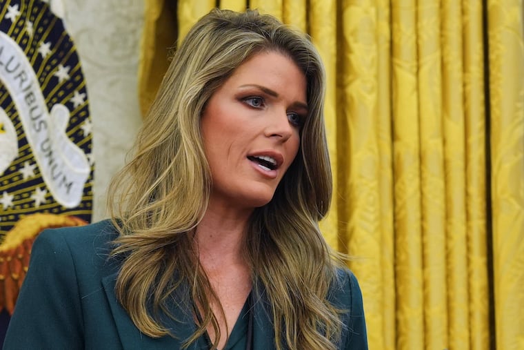 Lindsey Halligan speaks as President Donald Trump signs executive orders in the Oval Office of the White House on Jan. 31, 2025.