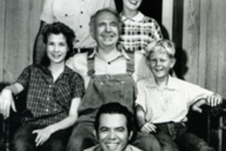 Those were the days, 1957, when Richard Crenna (top) was about 30, starring with Walter Brennan (in overalls) in "The Real McCoys," now a vintage TV DVD. Crenna died in 2003.