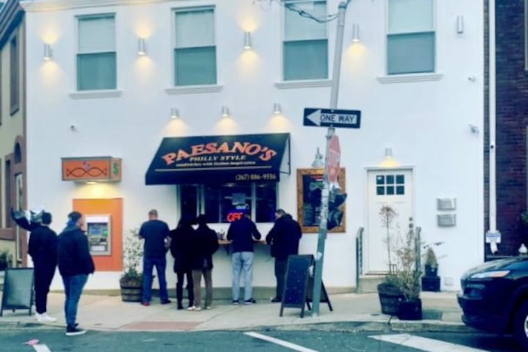 Paesano's, shortly after its February 2020 opening at Marlborough Street and Frankford Avenue.