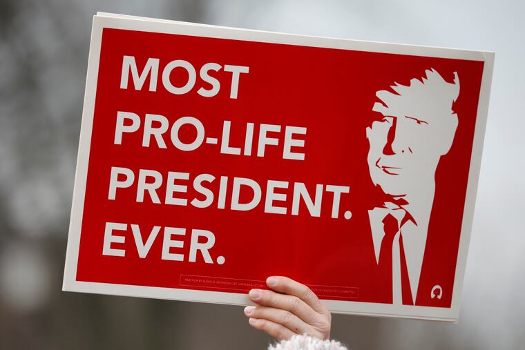 Attendees listening to remarks by President Donald Trump at the 47th annual March for Life on the National Mall on Jan. 24, 2020 in Washington, D.C.