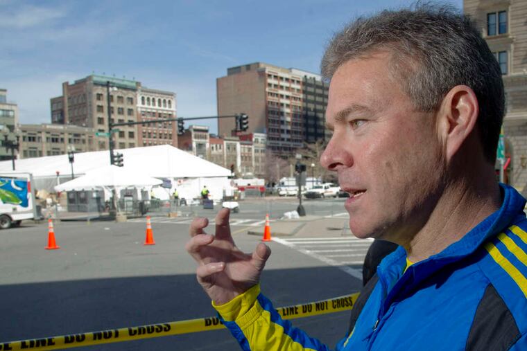 Craig Doherty, 45, finished the marathon minutes before the bombs went off and had been wandering through the plaza.