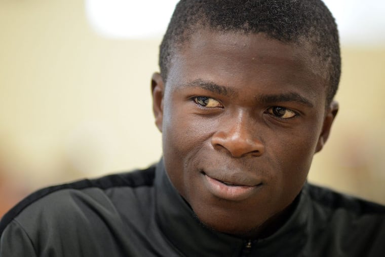 Zola Makanda chats about his experiences in the United States since leaving Congo at Manor College in Jenkintown.