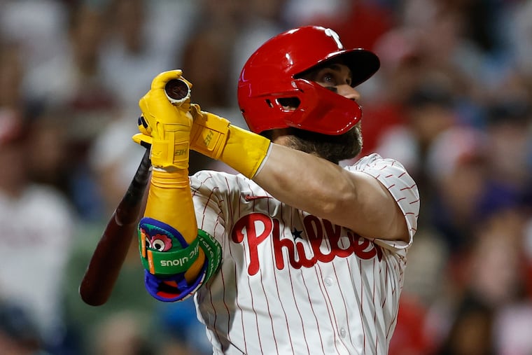 Bryce Harper is batting .264 with 24 home runs for the Phillies this season.