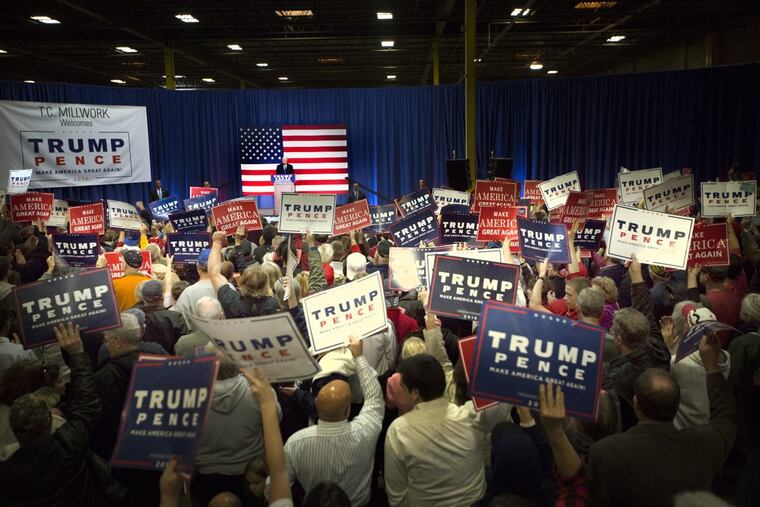 Ex-FBI director James Comey won’t say that his October 2016 announcement of a short-lived probe into Hillary Clinton’s handling of emails might have handed the election to Donald Trump. But the breaking Comey news spread like wildfire as Mike Pence arrived for a rally at T.P. Millwork in Bensalem, Pa., on October 28, 2016.
