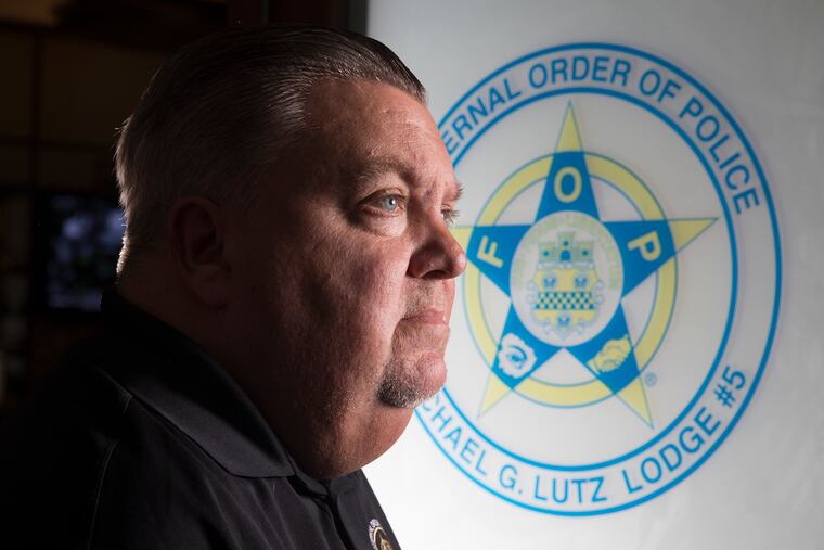 Philadelphia police union chief John McNesby, President of the Fraternal Order of Police, Lodge #5, is shown on Sept. 4, 2019. As police contract comes up for renewal, several progressive groups are asking to have a say in shaping the new contract to effect police reform.