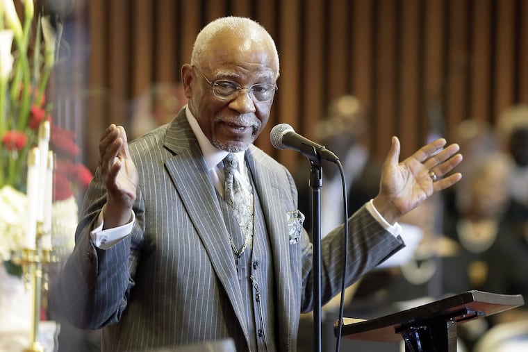 Former Philadelphia Mayor W. Wilson Goode Sr. speaks during the Pastoral Installation of Rev. Dr. Darron D. McKinney Sr. at the historic Bright Hope Baptist Church in Phila., Pa. on May 20, 2018.