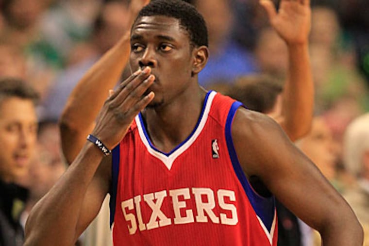 Jrue Holliday blew a kiss to Celtics fans after hitting a clutch three in the fourth quarter of Game 2. (Ron Cortes/Staff Photographer)