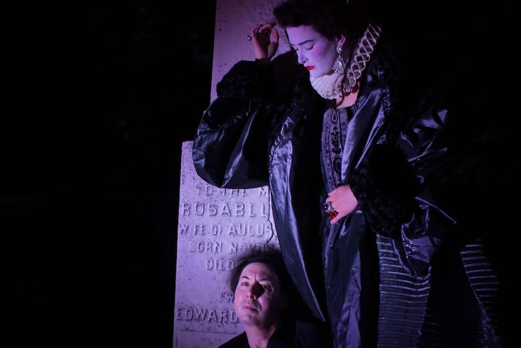 REV Theatre Company's outdoor "Hamlet" at Laurel Hill Cemetery. ABBY SCHLACKMAN