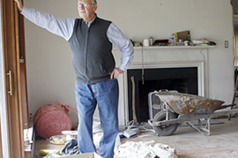 Investor Frank Garfolo at the house he bought to upgrade and sell on Liangollen Lane in Newtown Square. (Bonnie Weller/Inquirer)