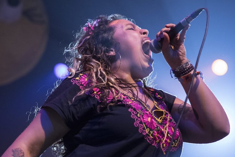 Downtown Boys vocalist Victoria Ruiz at the Coachella Music and Arts Festival in Indio, Calif., in April.