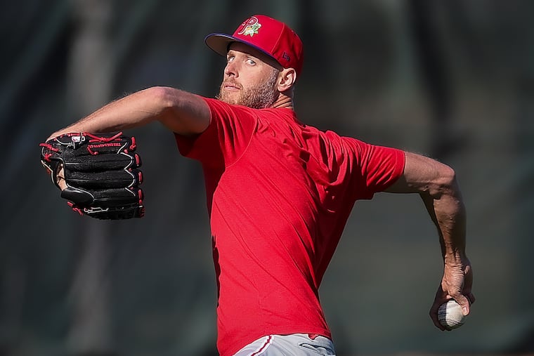 Phillies pitcher Zack Wheeler is working his way back from thoracic outlet decompression surgery after having a blood clot removed.