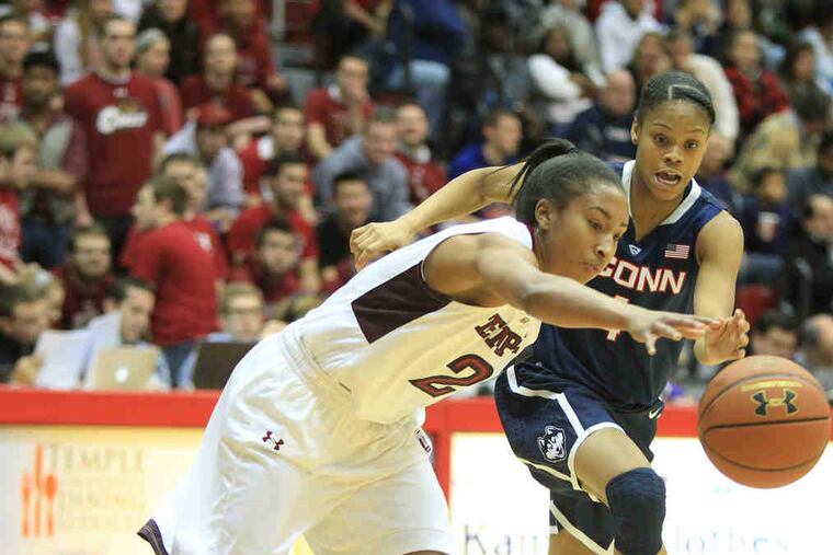 Feyonda Fitzgerald (left) is Temple's all-time assists leader. She's currently playing in Turkey and has signed a training camp deal with the Chicago Sky.