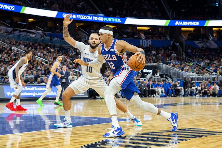 Sixers forward Tobias Harris (12) cleared to play in Saturday night's game against the Miami Heat.