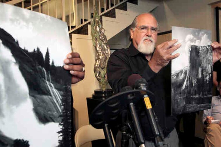 Rick Norsigian holds a photograph made from one of 65 glass-plate negatives he says are worth $200 million - a sum disputed by art-photography dealers and even his own team of experts.