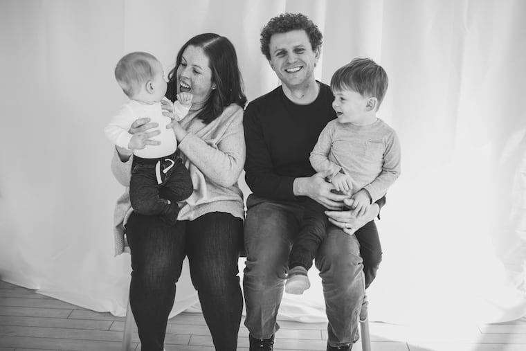 Annie and Mike with sons Ben (left) and Jack.