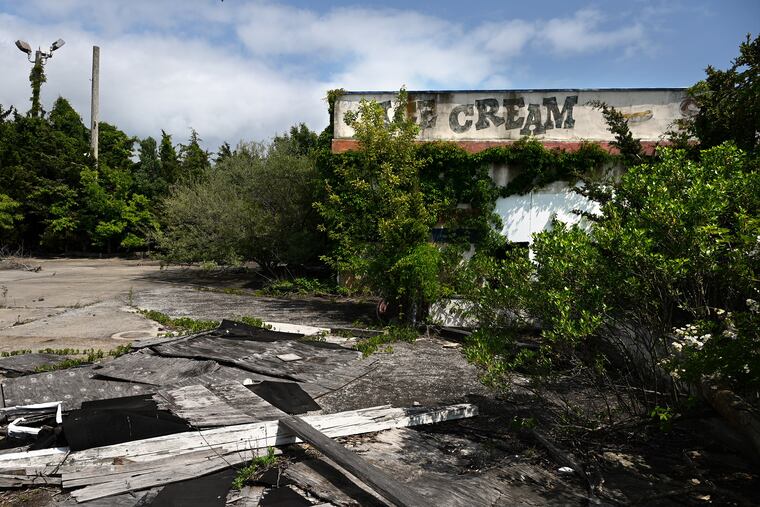 What’s left of the old Islander Raceway and Amusement Park, a longtime landmark at the foot of the George Redding Bridge on Route 47 at the entrance to Wildwood.