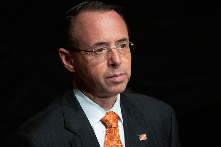 Deputy Attorney General Rod Rosenstein at an awards ceremony in Washington, D.C., in October. (AP Photo/Alex Brandon)