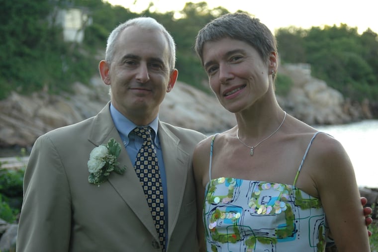 Skip Fischer and Dawn Pratson at their wedding, July 2005.