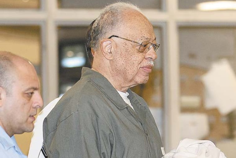 Dr. Kermit Gosnell gets escorted to a van leaving the Criminal Justice Center after getting convicted on three counts of first degree murder on Monday, May 13, 2013. ( Yong Kim / Staff Photographer )