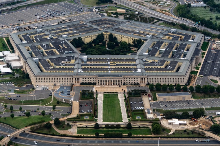 The Pentagon, the headquarters for the U.S. Department of Defense, is seen from the air, Sept. 20, 2025, in Arlington, Va.