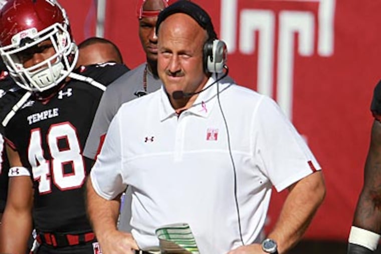 "You get hit in the mouth, and you've got to come back and fight," Temple coach Steve Addazio said. (David Swanson/Staff Photographer)