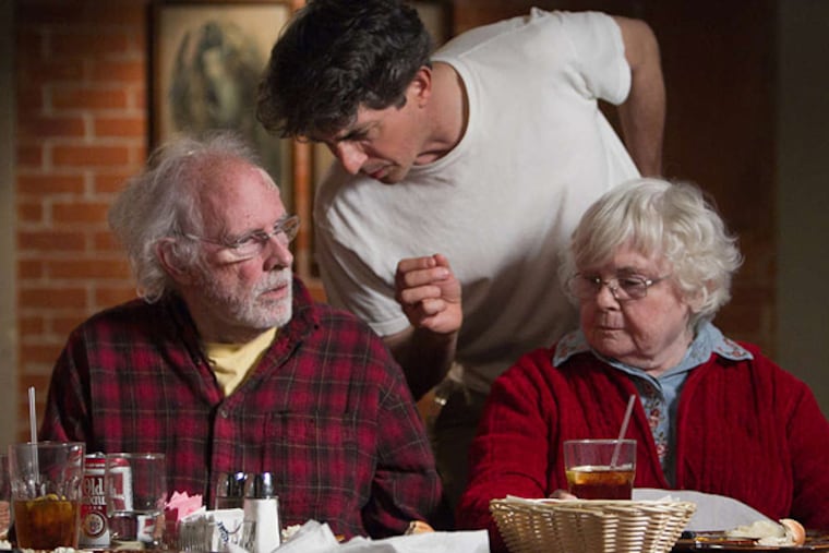 Bruce Dern, who was named best actor at the Cannes Film Festival for his role as the old coot Woody Grant, listens to director Alexander Payne while making "Nebraska." June Squibb plays the wife of Dern's character.