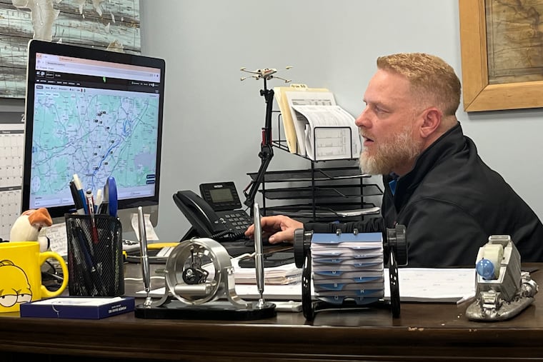 Ryan Larrimore tracks drivers and trucks for his company, Express Drains, of Warminster, which clears drains for plumbers, homeowners, and apartment owners in Philadelphia and its suburbs. His company plans routes and other trade services via Shwego, a software application from digital marketer Sam Puleo and IT consultant Junny Kim.