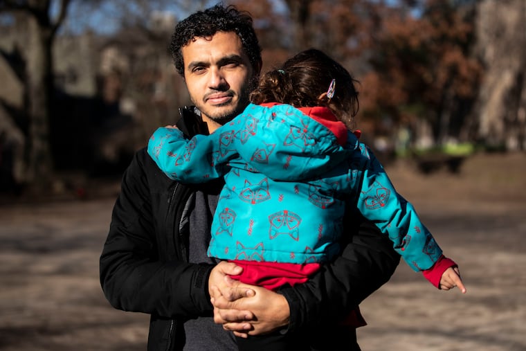 The author and his daughter Inka Moor, 4, near the Penn Alexander School in West Philadelphia in December 2022.