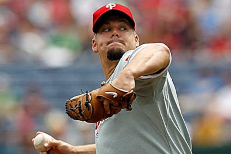 Phillies pitcher Joe Blanton allowed just three hits in Thursday's shutout. (John Bazemore/AP)