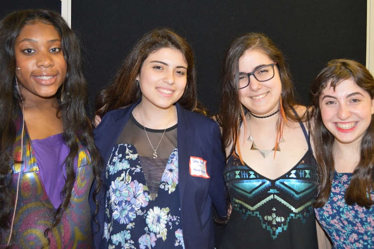 Avery Super (left), Sofia Barrett, Geena Shaw, and Mira Nathanson at the gala. The anniversary celebration for the Lower Merion Players was held June 6 at the Lower Merion High School Arts Center.