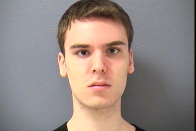 This is an undated handout photo of 18-year-old Jason Bowen provided by the Butler County Prison in Butler, Pa. Police say the western Pennsylvania high school student was arrested after posting a Snapchat video of himself shooting a gun with a caption reading "Training for Prom Walk." According to WPXI-TV, a criminal complaint says the video showed Bowen, of Middlesex Township, firing multiple rounds from an assault rifle. (Butler County Prison via AP)