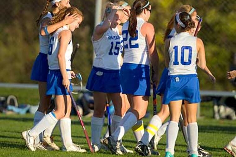 Springfield celebrates after shutting out Christopher Dock, 4-0. (Ed Hille/Staff Photographer)