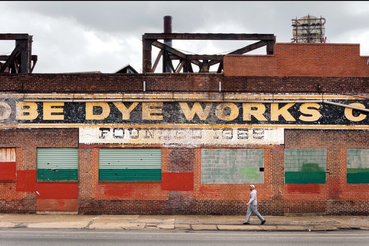 Globe Dye Works, exterior elevation, Frankford, 2013 (HCF)