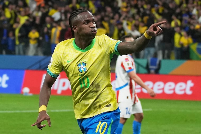 Led by Vinícius Júnior, five-time men's World Cup champion Brazil tops the list of teams coming to Philadelphia for next year's tournament.