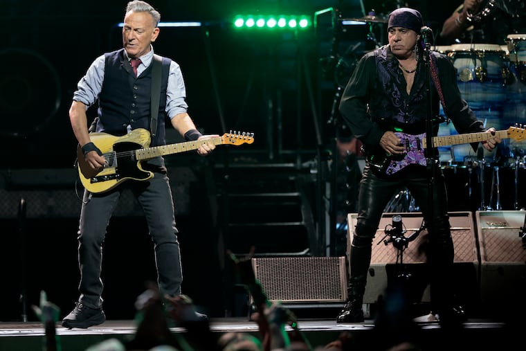 Bruce Springsteen and members of the E Street band perform during their Land of Hope & Dreams tour stop at Xfinity Mobile Arena in Philadelphia on Saturday, May 30, 2026.