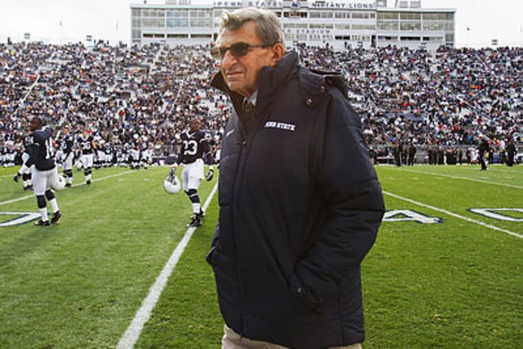 Joe Paterno plans to be at Penn State's practice on Wednesday. (Gene J. Puskar/AP file photo)