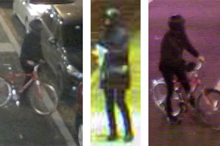 Temple University police released images captured from suveillance video showing a person of interest in the posting of three racist fliers around campus this week.