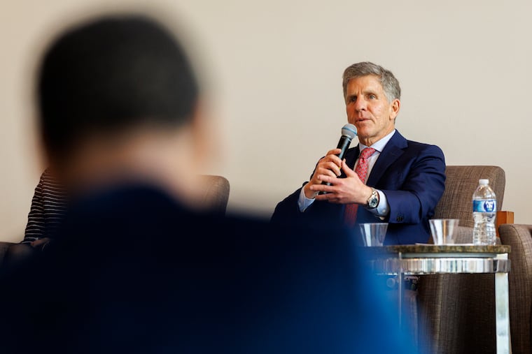 Andrew Brandt speaks at the Jeffrey S. Moorad Sports Law Symposium at Villanova.