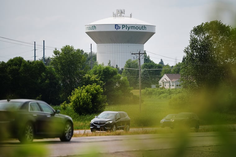 A water tower is seen Thursday, July 30, 2026, in Plymouth, Minn. A cyberattack targeted the operating technology at over 30 water systems in Minnesota, including Plymouth's, earlier this week, state officials said.